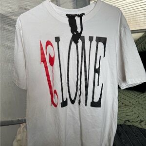 VLONE White T-Shirt with Black Text